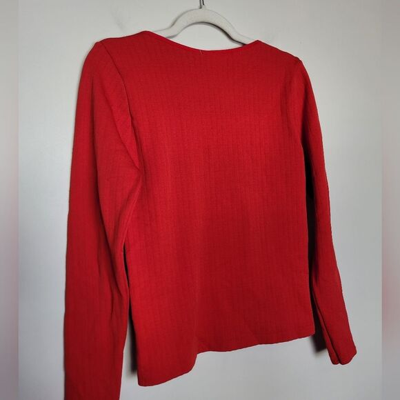 NEW Red Grid Print Thermal Long Sleeve Base Layer Felt Lined Stretchy Medium - Picture 12 of 12